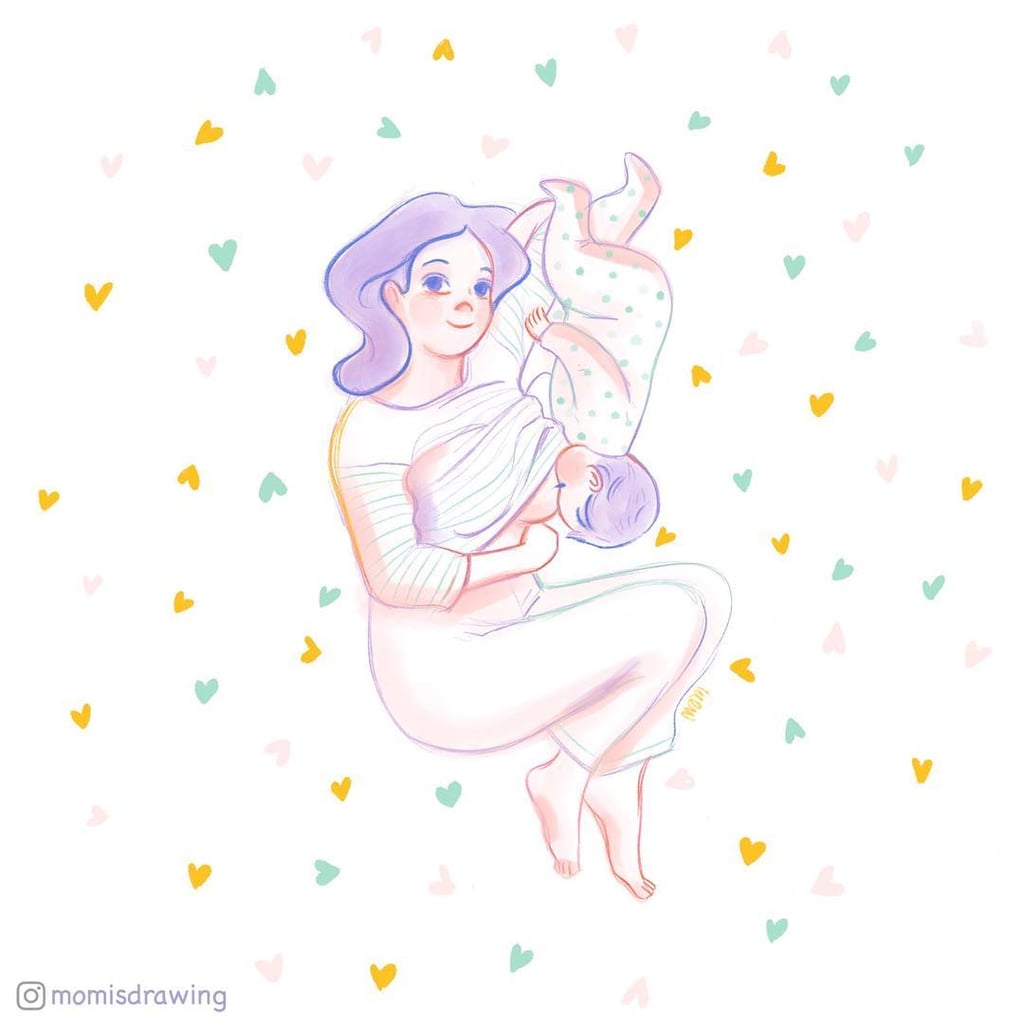 Mom Is Drawing Breastfeeding Illustrations