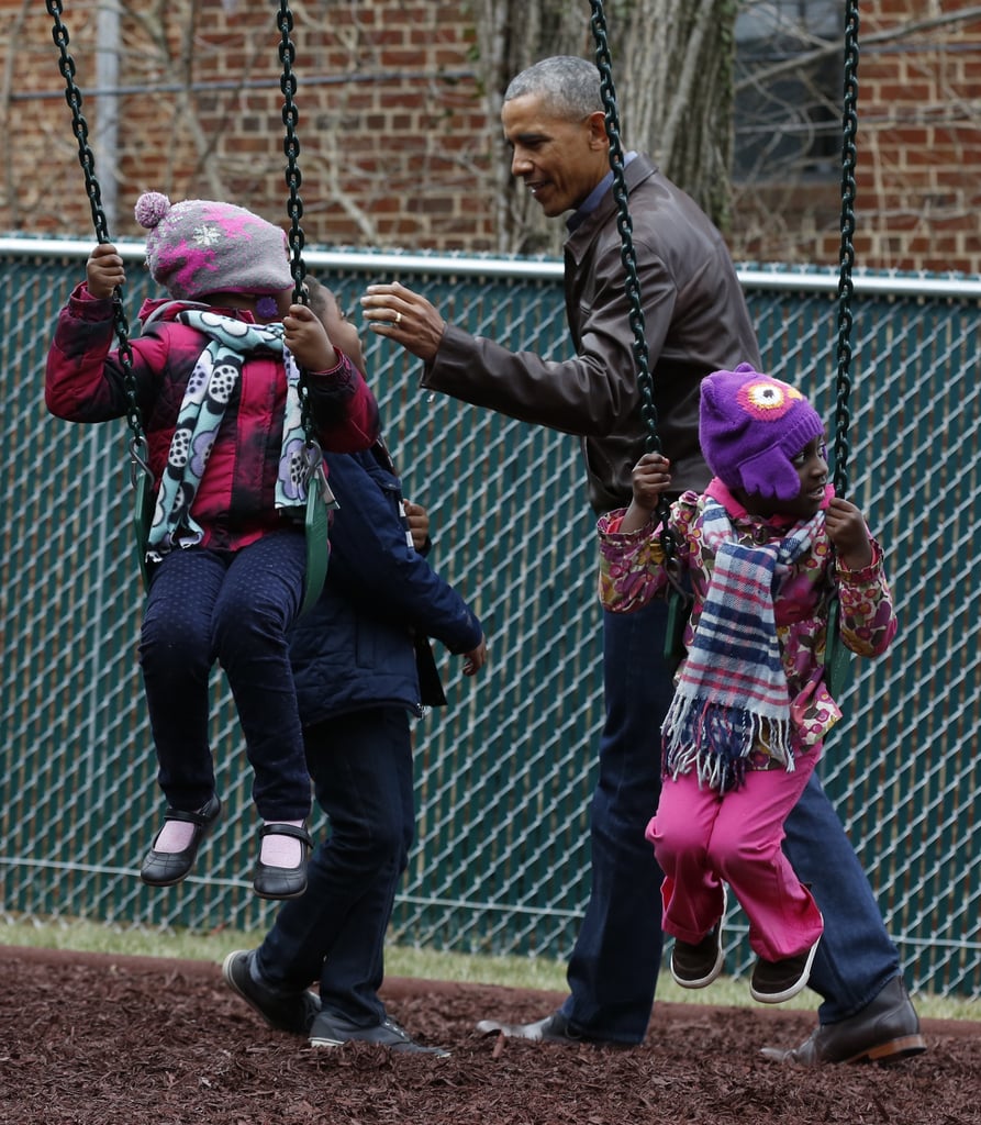 Barack Obama at Playground With Kids January 2017