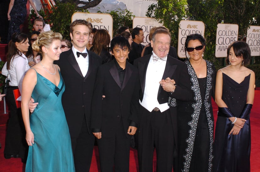 Robin Williams and family during The 62nd Annual Golden Globe Awards - Arrivals at Beverly Hilton Hotel in Los Angeles, California, United States. (Photo by SGranitz/WireImage)