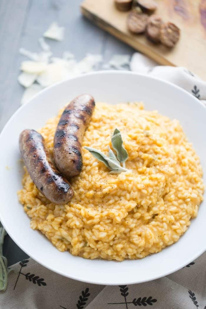Easy Pumpkin Risotto With Italian Sausage