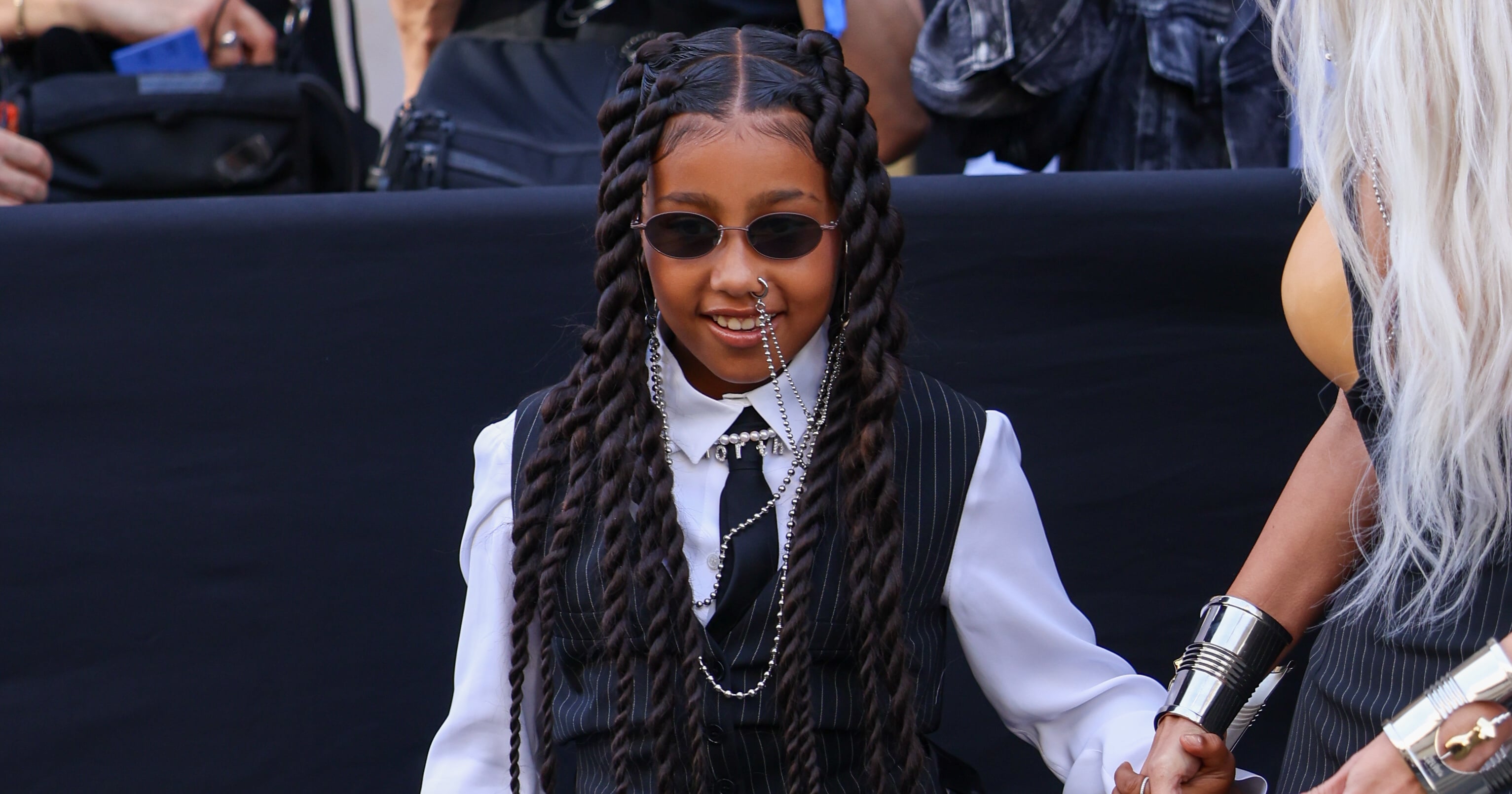 North West's Blazer and Leather Pants in Milan | PS Fashion