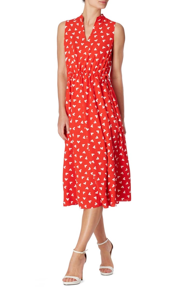 Anne klein dot print midi dress top