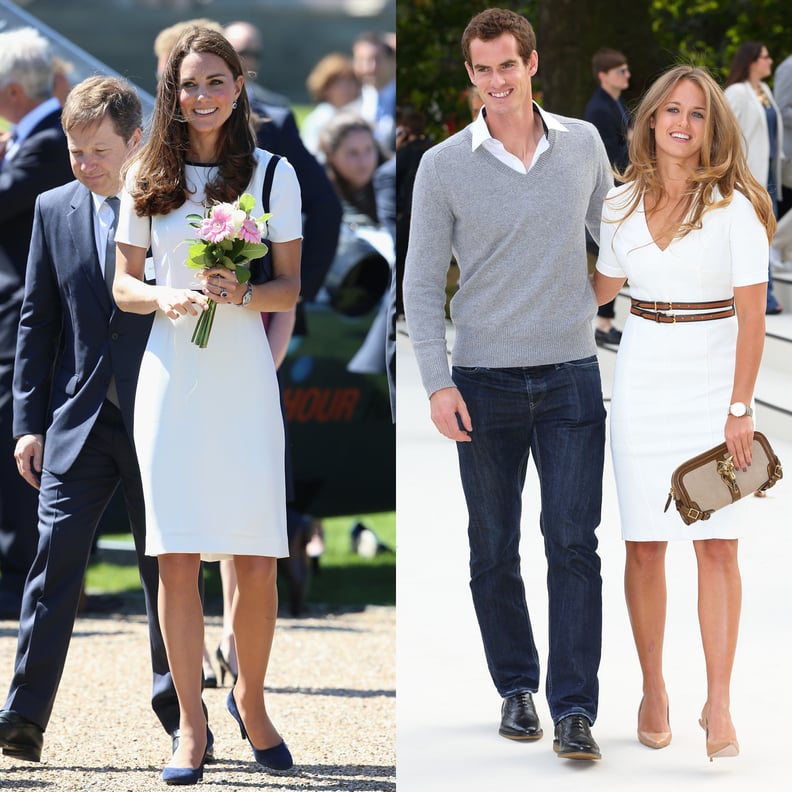 In a White Dress With Waist Detail