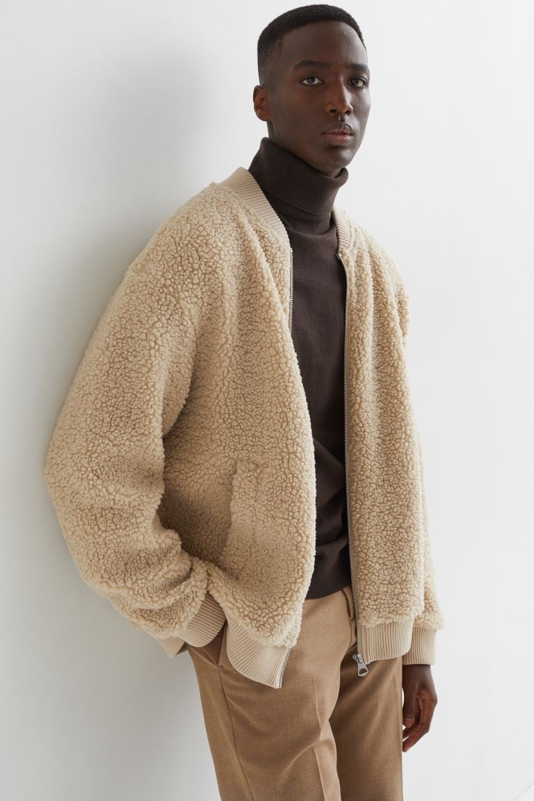 H&M轻松适合人造羊毛夹克