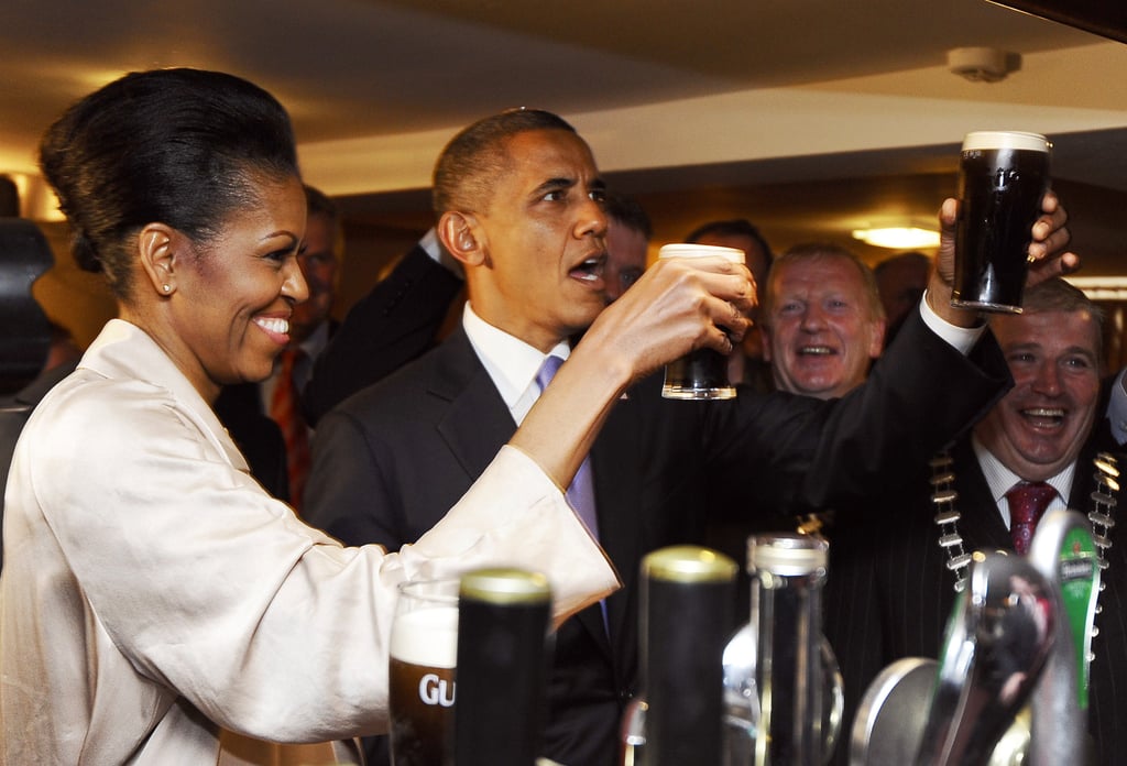 The Obamas cheered with their Irish hosts.