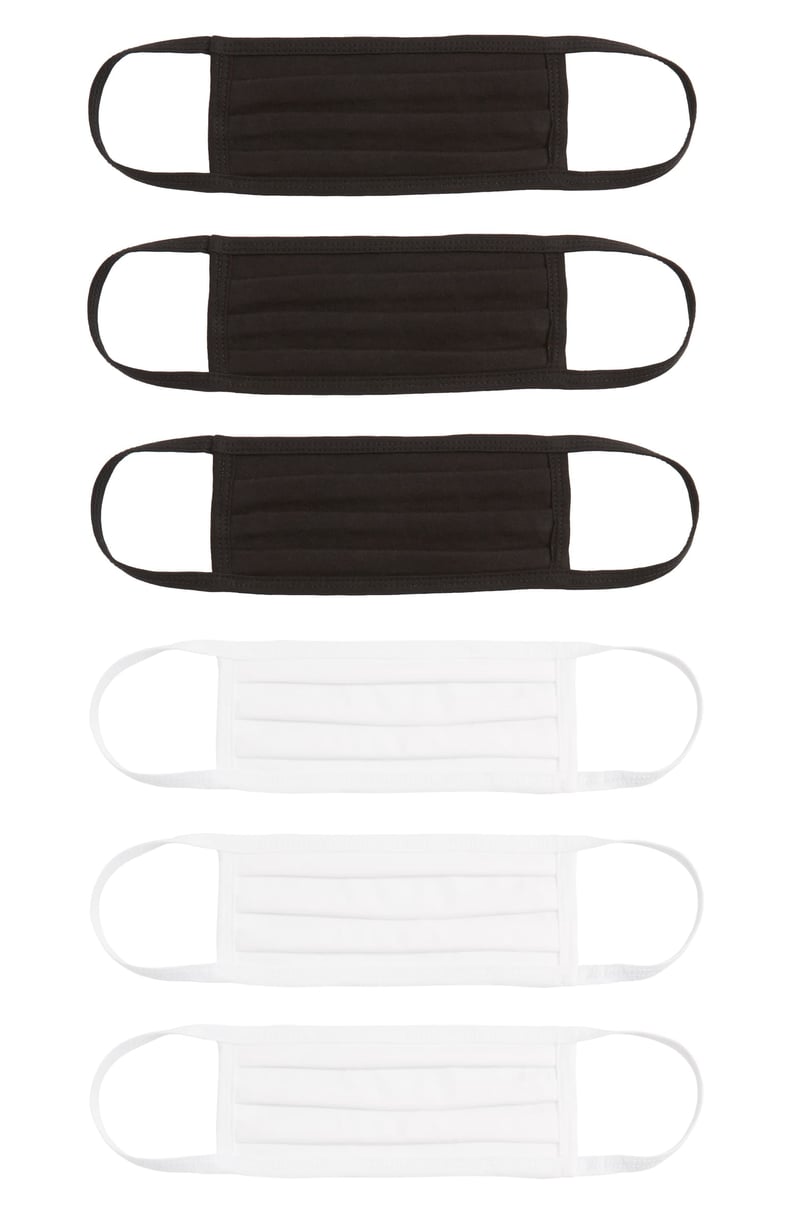 Nordstrom 6-Pack Adult Pleated Cotton Face Masks