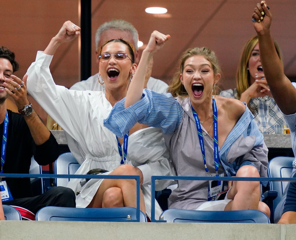 Gigi and Bella Hadid at US Open in Button-Downs 2018