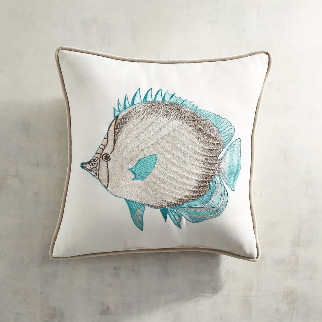 Beaded and Embroidered Fish Pillow Best Outdoor Pillows and Cushions