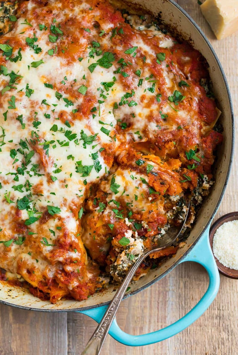 Skillet Lasagna With Basil, Italian Sausage, and Butternut Squash