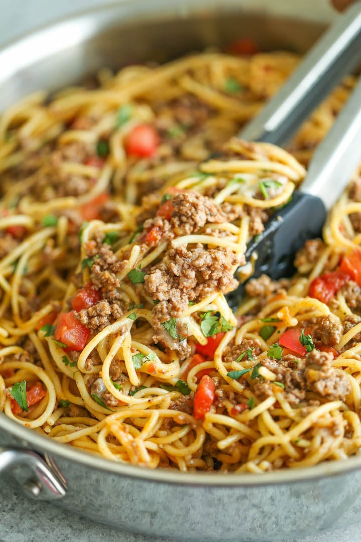 One-Pot Taco Spaghetti