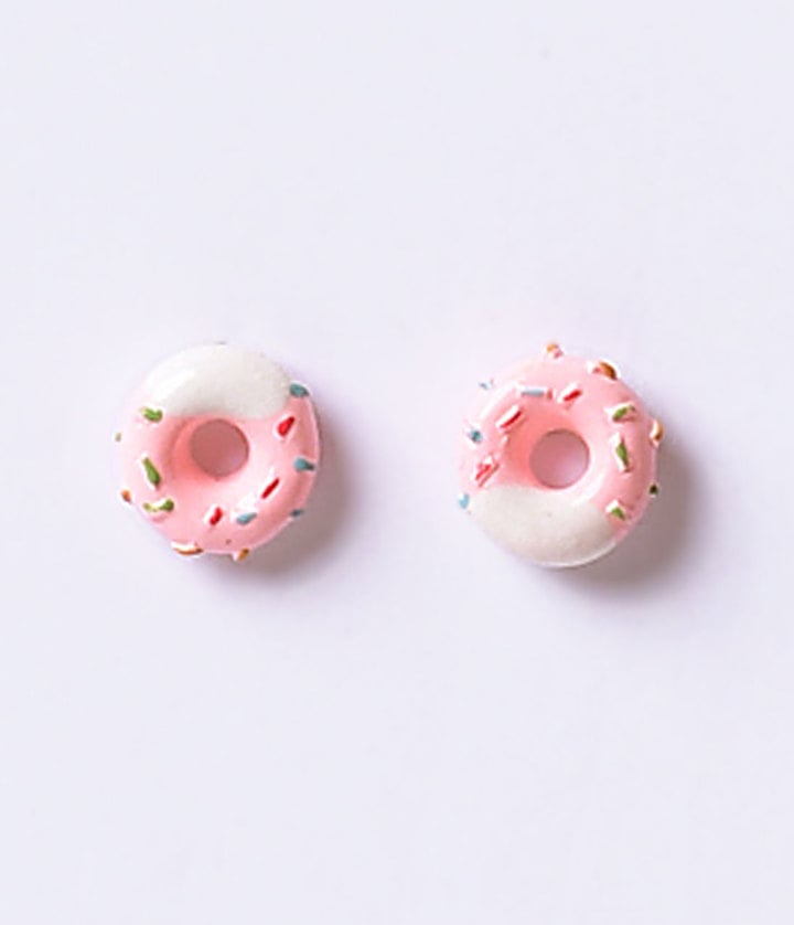 Pink Sprinkled Dainty Donut Post Earrings