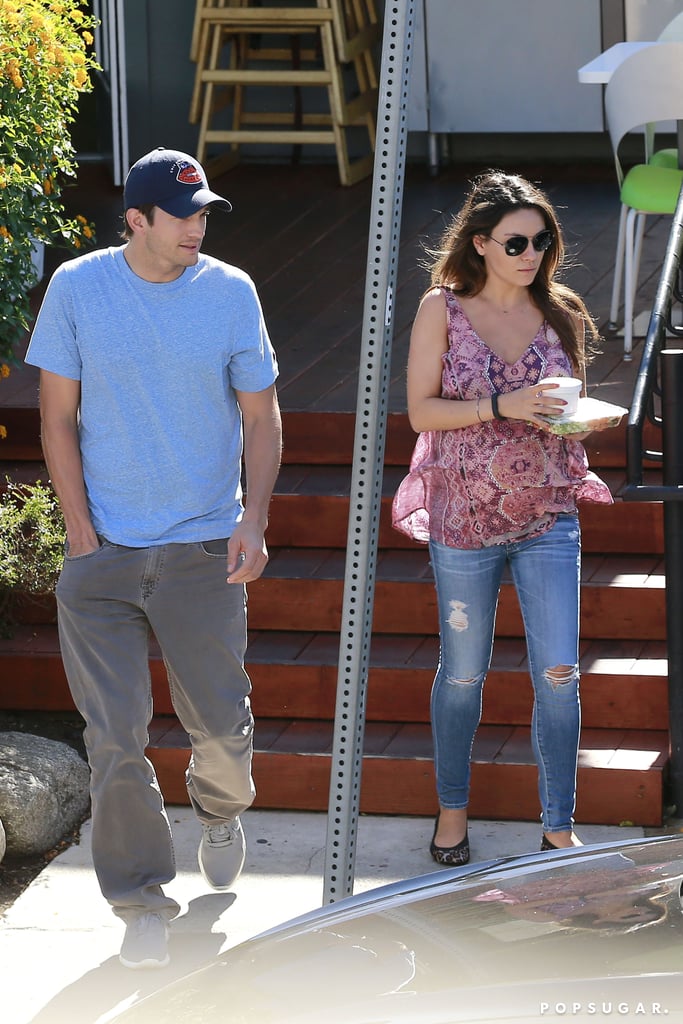 Mila Kunis and Ashton Kutcher went to lunch in LA on Monday.