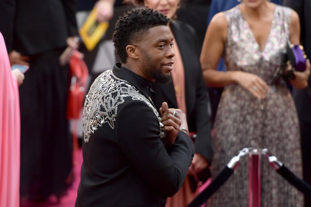 Chadwick Boseman "Wakanda Forever" at the 2018 Oscars