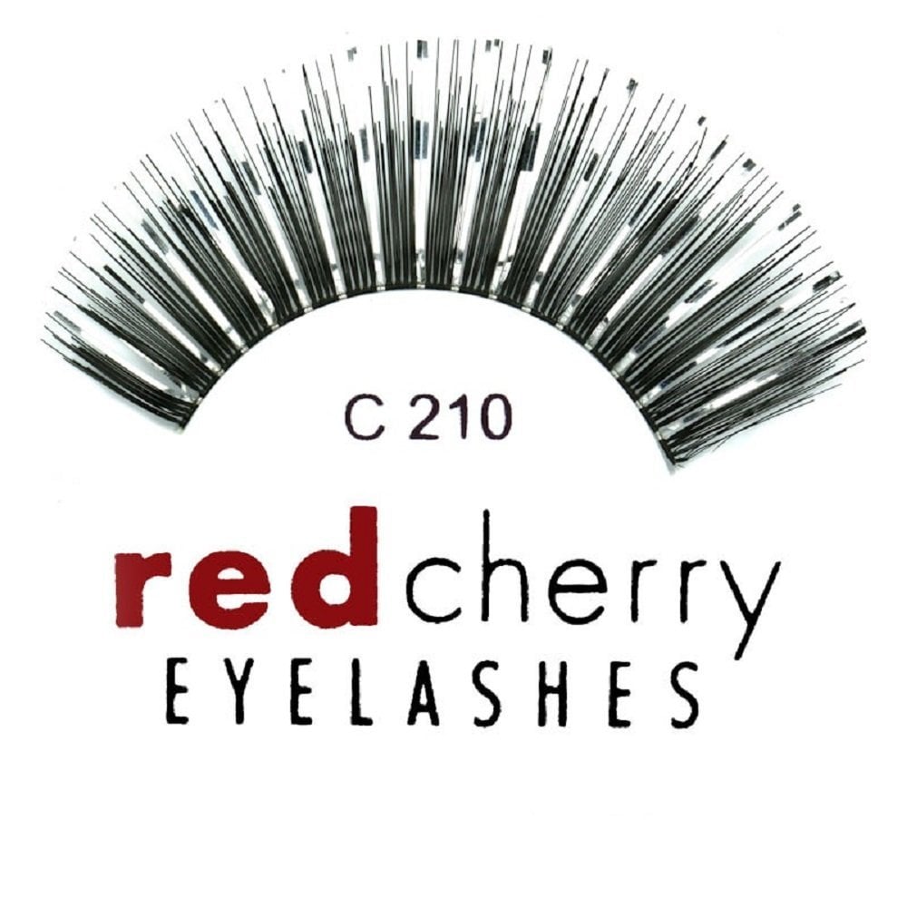 Red Cherry Eyelashes With Silver Tinsel C210