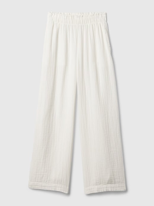 Gap Mid Rise Crinkle Gauze Wide-Leg Pants