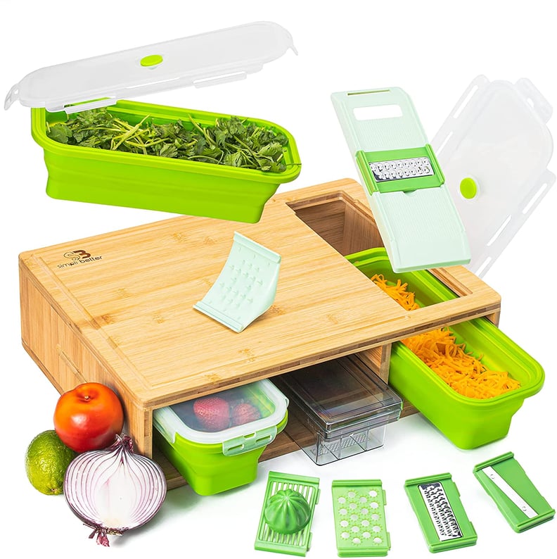 For the Meal-Preper: Bamboo Cutting Board With Trays