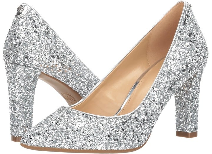 michael kors silver sparkly heels