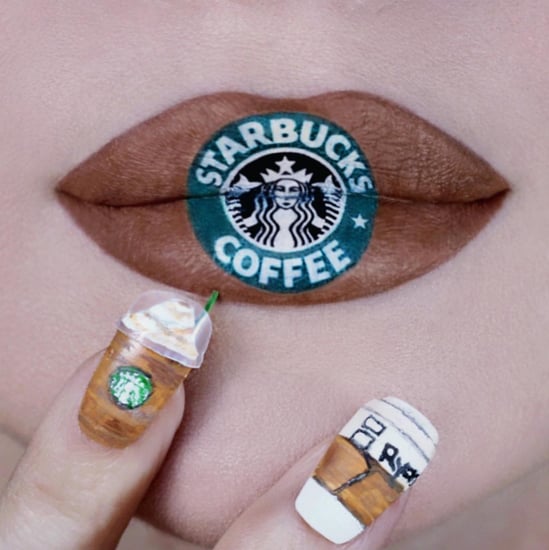 Makeup Artist Ryan Kelly's Starbucks Lip and Nail Art 2019