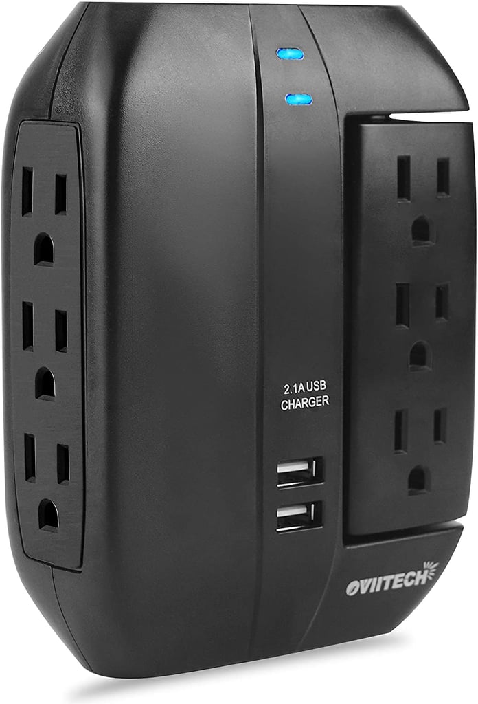 6 Outlet Multi Plug Swivel Surge Protector Wall Tap