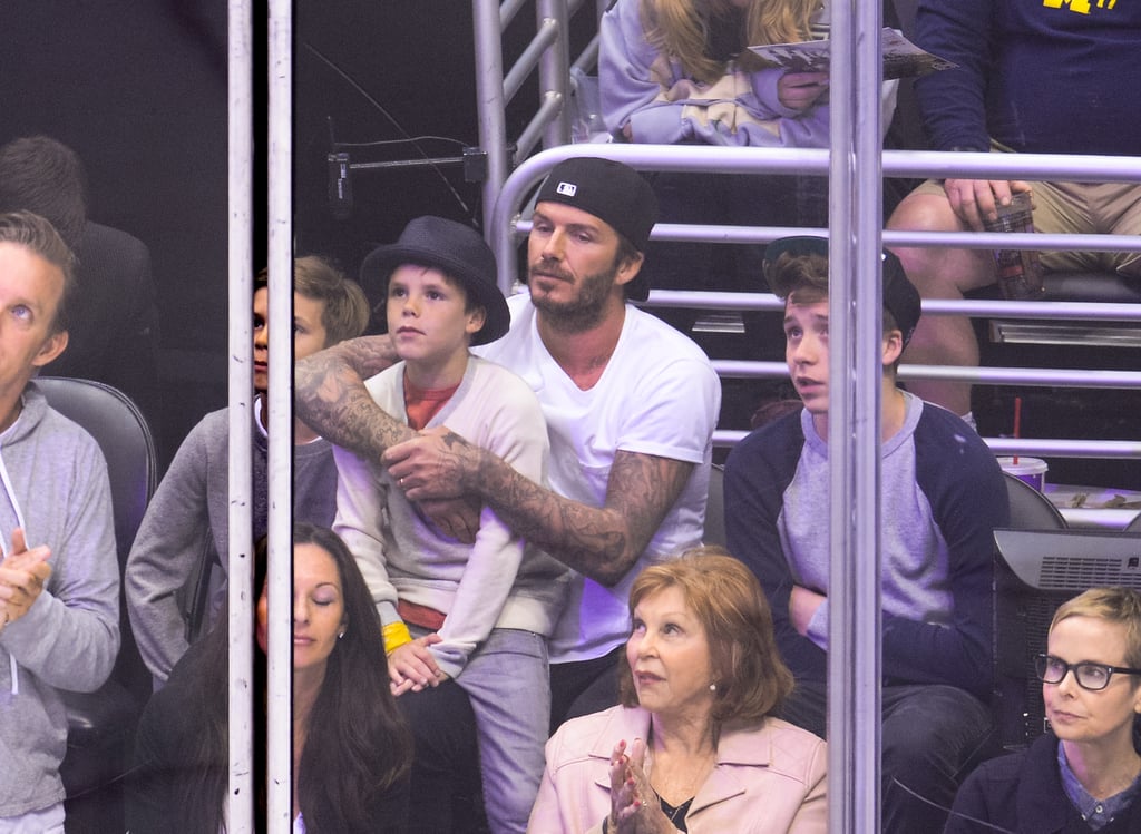 The Beckhams at the LA Kings Game 2014