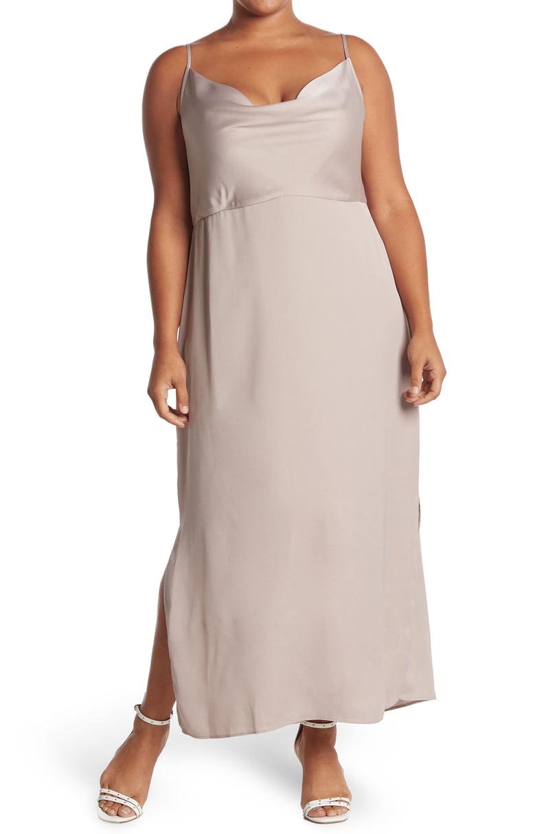 A Sexy Slip: Taylor Dresses Solid Satin Cowl Neck Dress