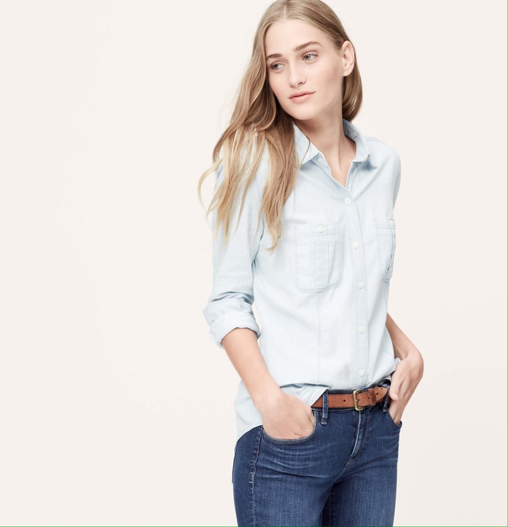 Seamed Chambray Softened Shirt | What to Buy at Loft February 2015 ...