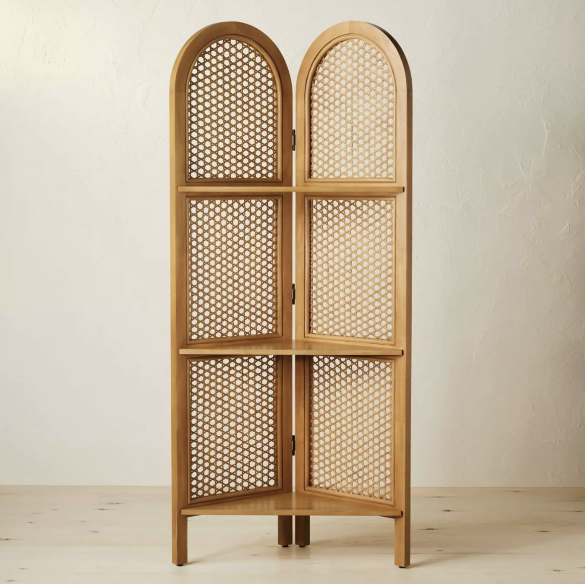 Caned bookshelf clearance