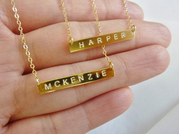 initial bar necklace