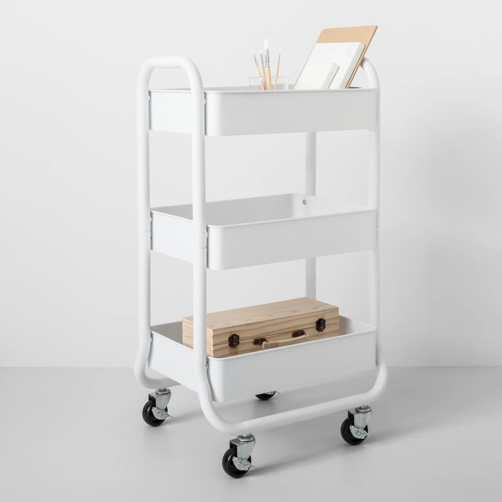 For Portability: Three-Tier Metal Utility Cart