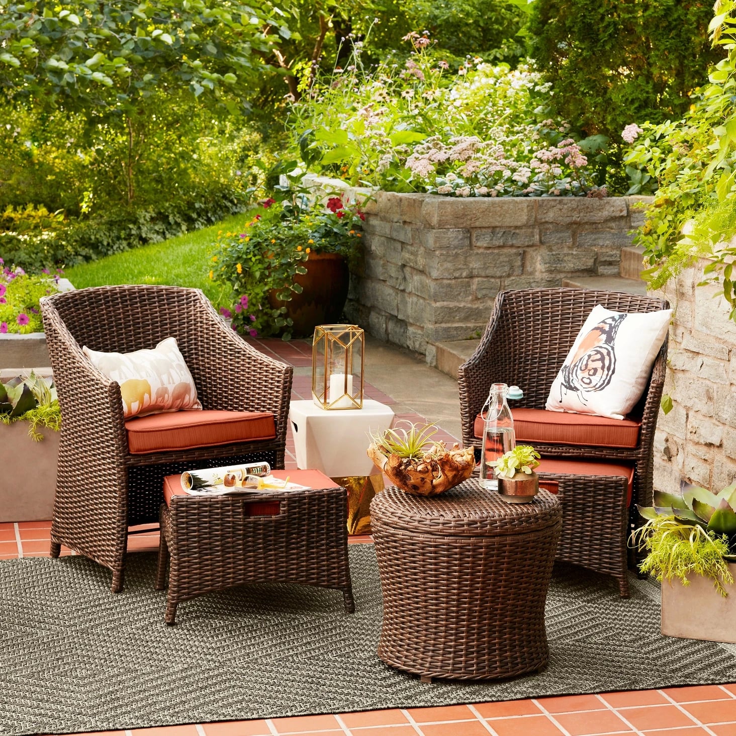 Belvedere wicker patio club chair top