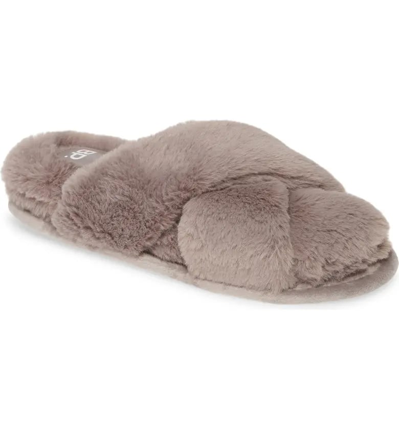 BP. Sophie Criss Cross Plush Bedroom Slippers