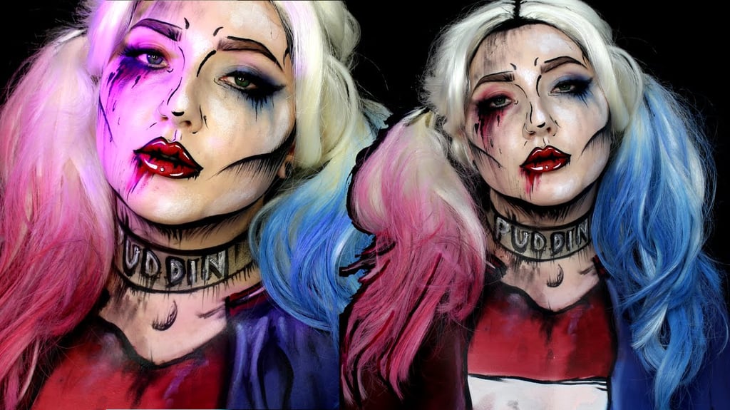 Pop Art Suicide Squad Harley Quinn Halloween Makeup Tutorial