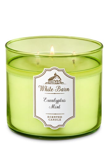 Bath and Body Works White Barn Eucalyptus Mint 3-Wick Candle