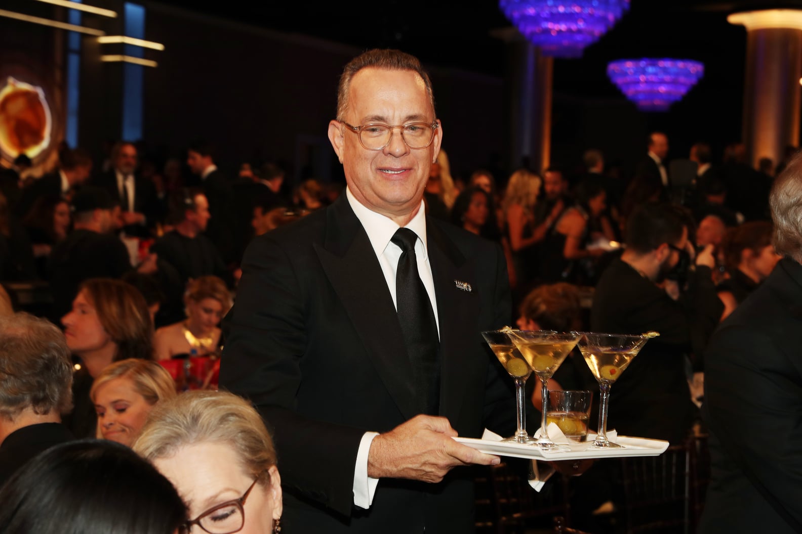 Tom Hanks With Tray of Martinis at the Golden Globes PS Celebrity