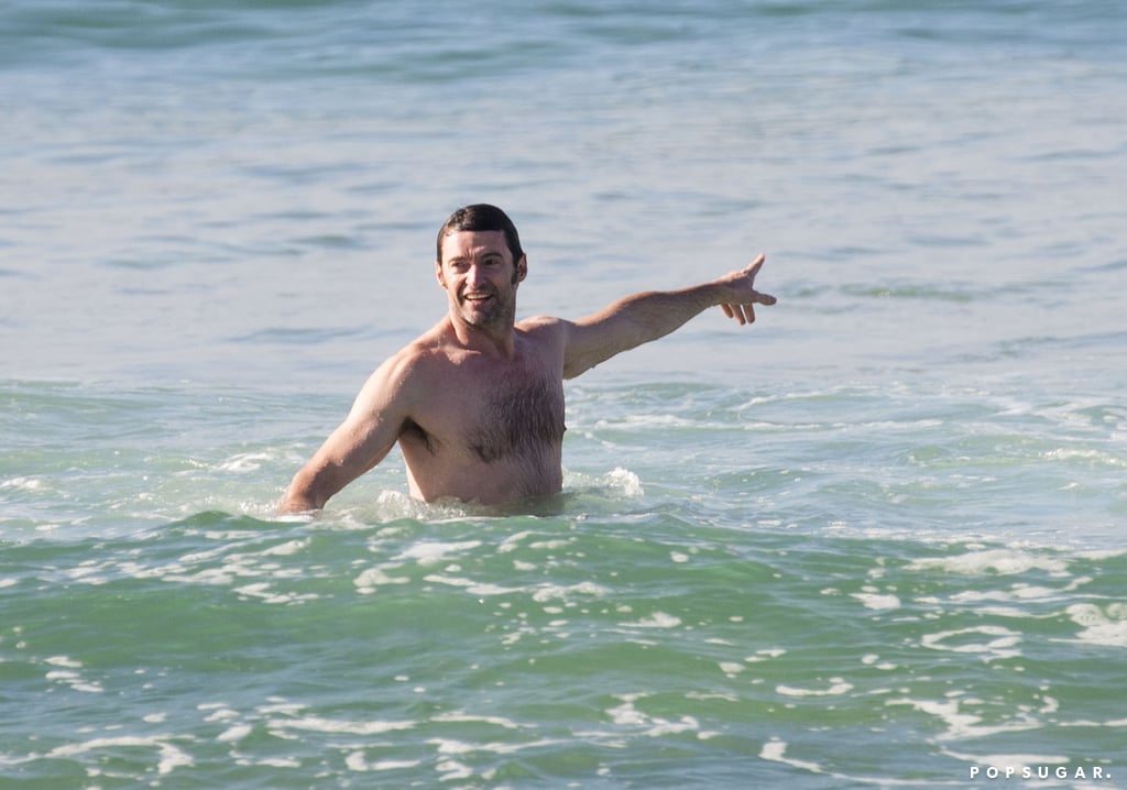 Hugh Jackman at the Beach in Australia Dec. 2016
