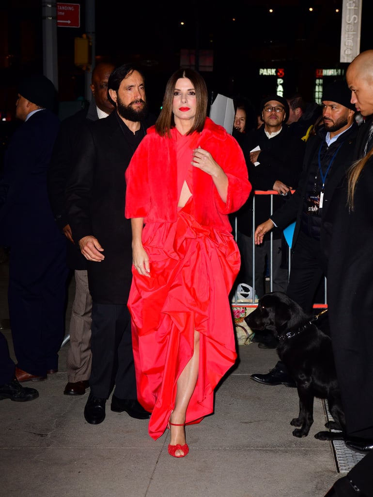 Sandra Bullock Red Dress at Bird Box Screening 2018