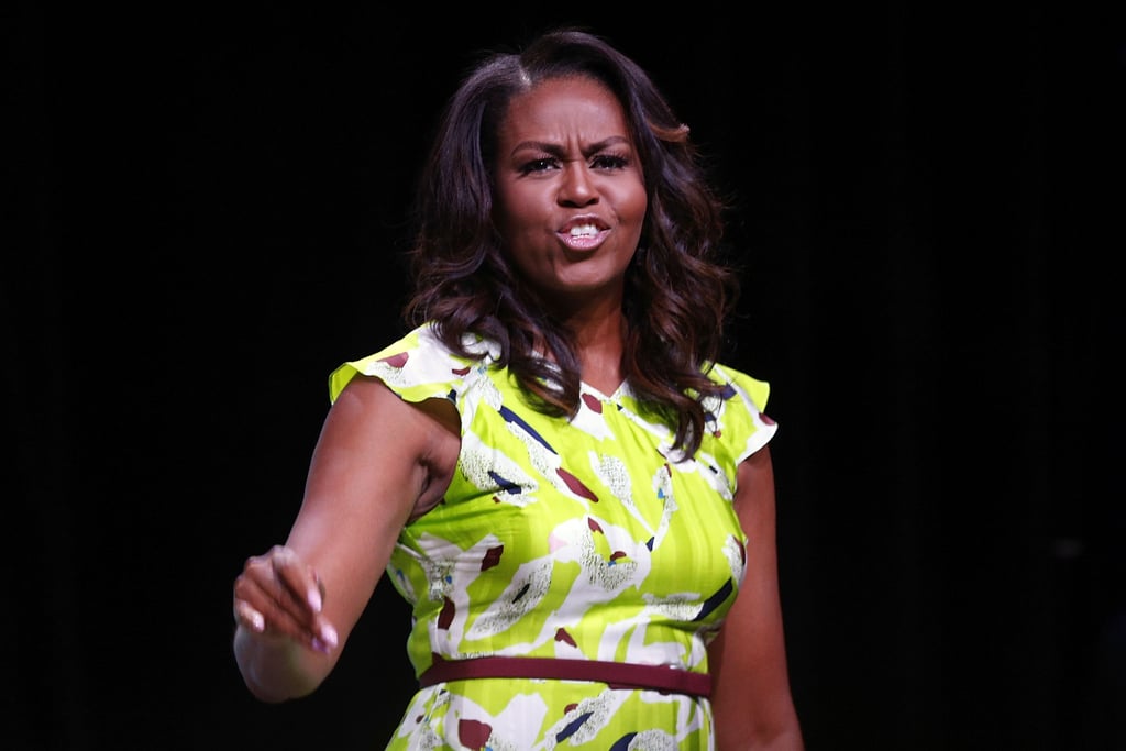 Michelle Obama Green Printed Dress June 2018