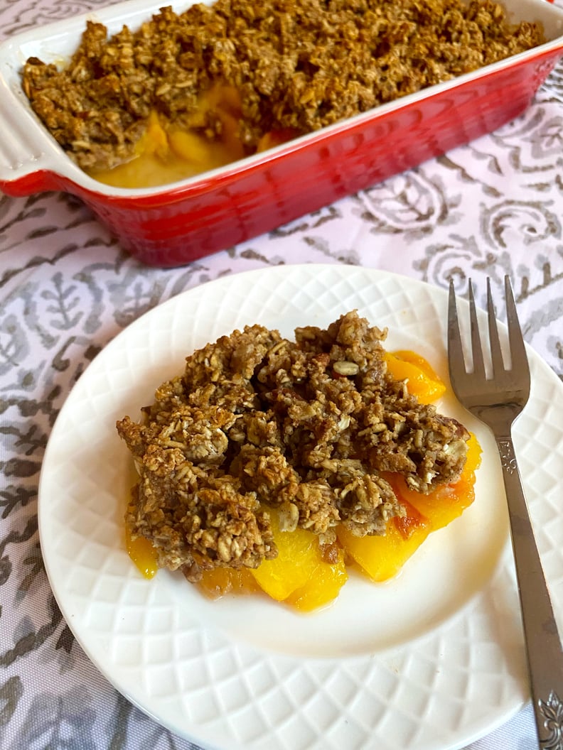 Low-Sugar, Vegan Peach Crisp