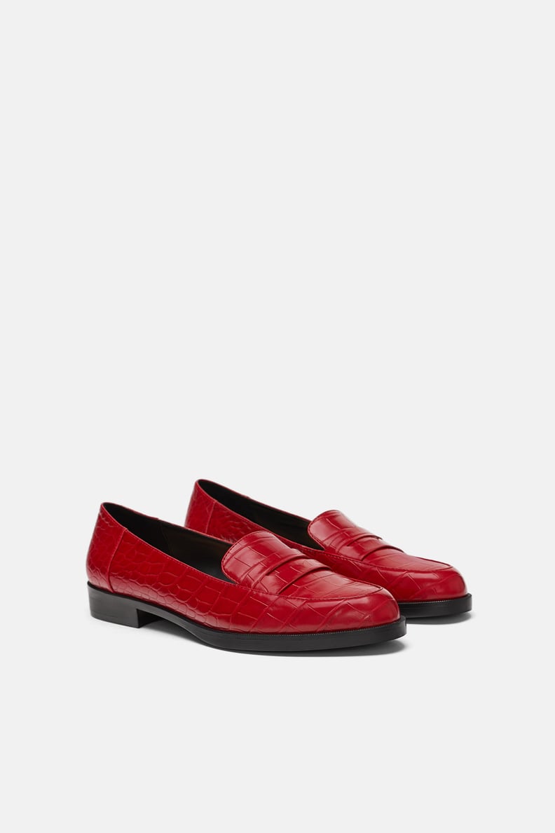 Zara Faux Crocodile Loafers