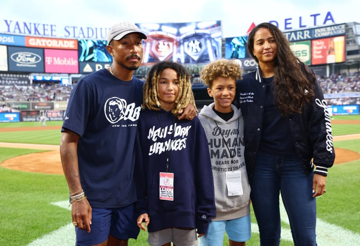 Pharrell and Son Throw First Pitch at New York Yankees Game