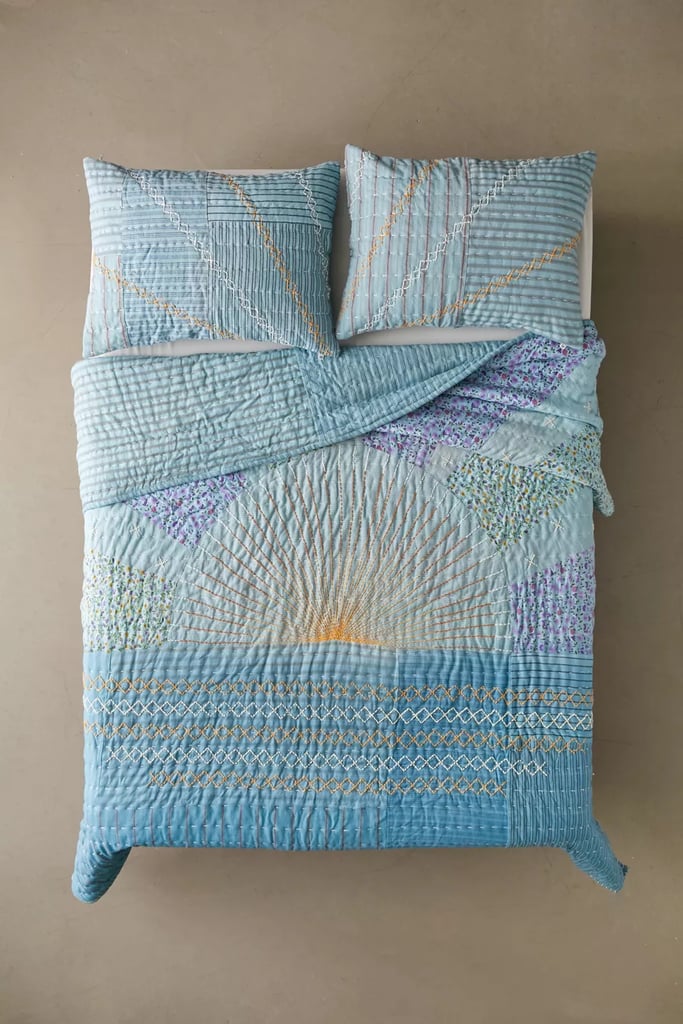 A Blue Quilt Urban Renewal Embroidered Sunrise Quilt Urban Renewal