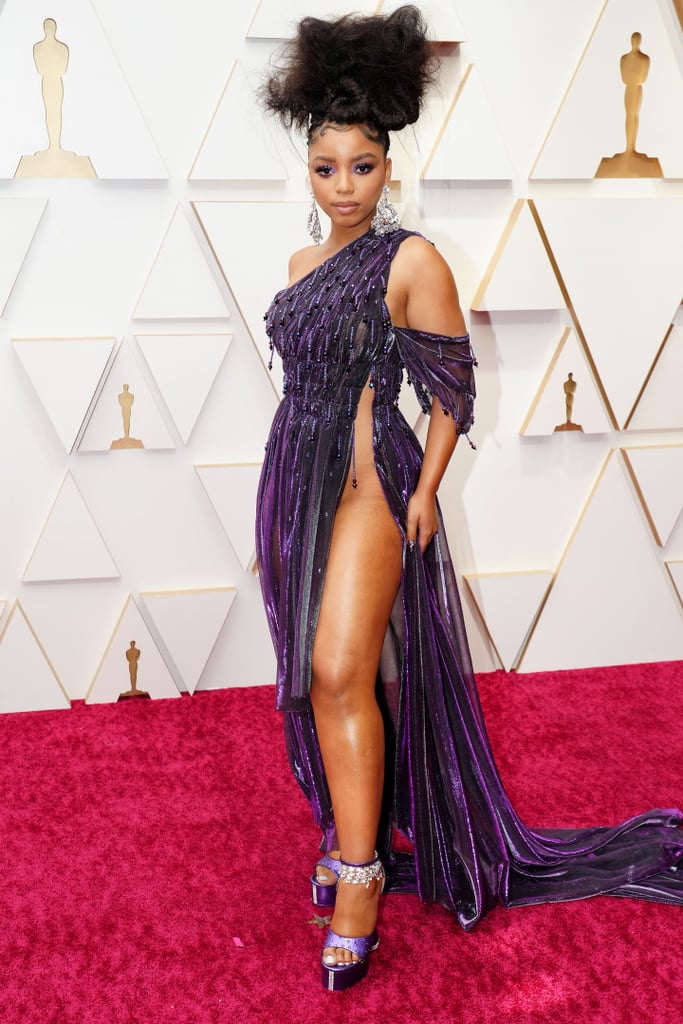 Chloe Bailey Purple Dress at the Oscars 2022