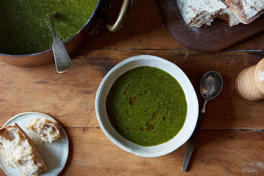 Green Soup With Garlic, Cilantro, and Scallions