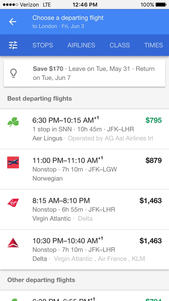 Flight Booking Routes Through Google Flights