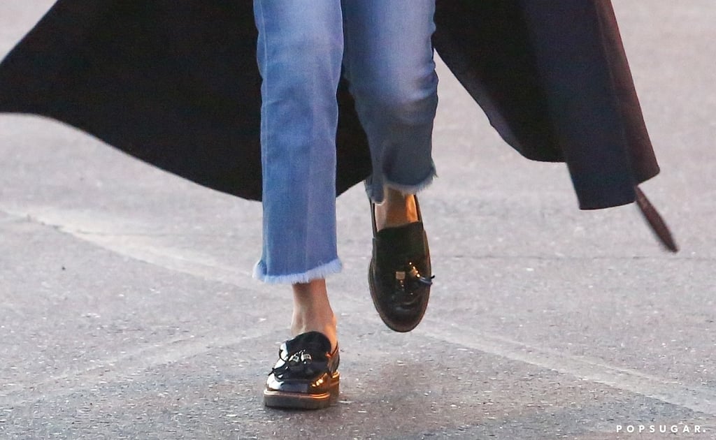 Selena Gomez Wearing Glasses and Loafers