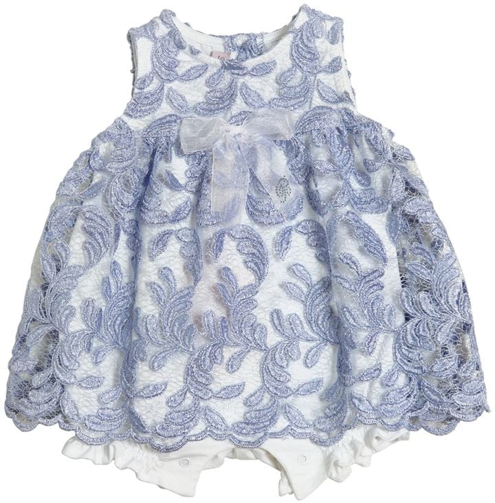 Lace and Cotton Jersey Dress