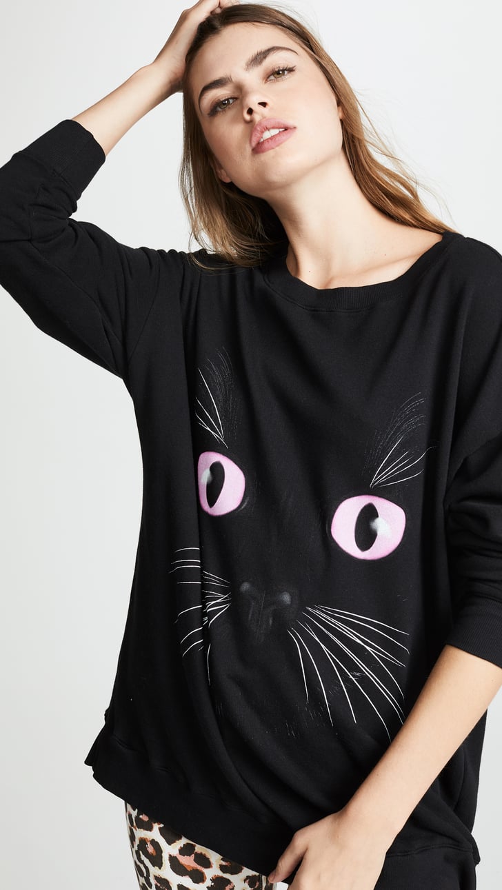Wildfox Black Cat Roadtrip Sweatshirt I d Give Up My Gym