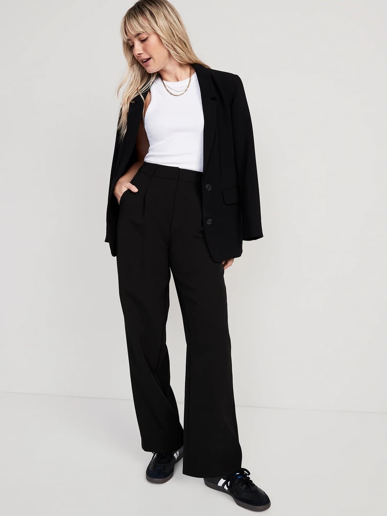 Women's Tummy Control Dress Pants Skinny High Elastic Waist Business  Trousers Pleated Casual Office Work Pants