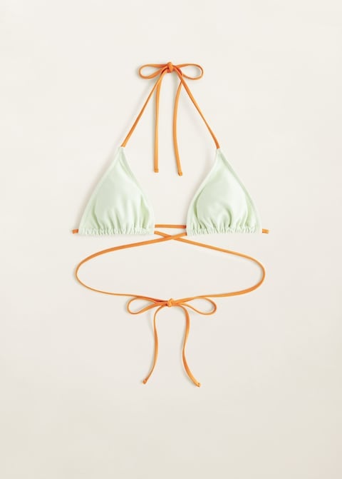 Mango Strap Bicolour Bikini Top