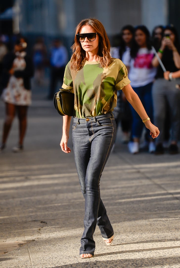Victoria Beckham in Camo T-Shirt